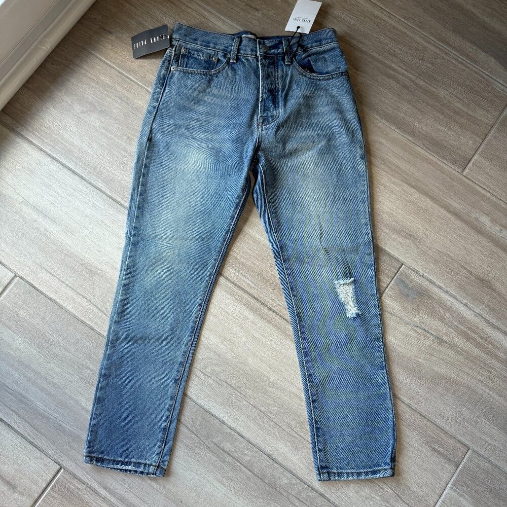NWT Blank Paige High Rise Straight Ankle Jeans Distressed Detail - Size 28